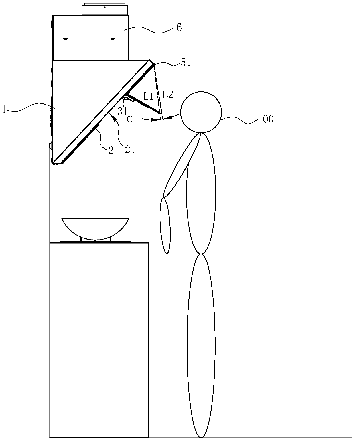 Anti-collision range hood and anti-collision control method thereof