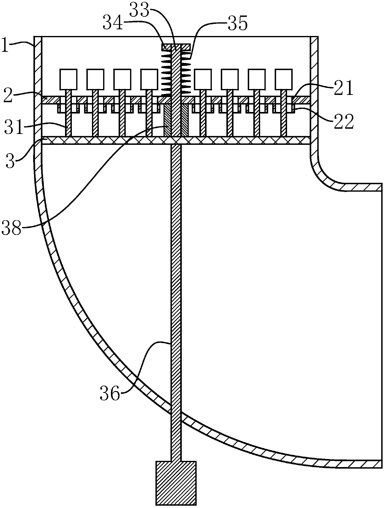 An anti-blocking elbow downpipe