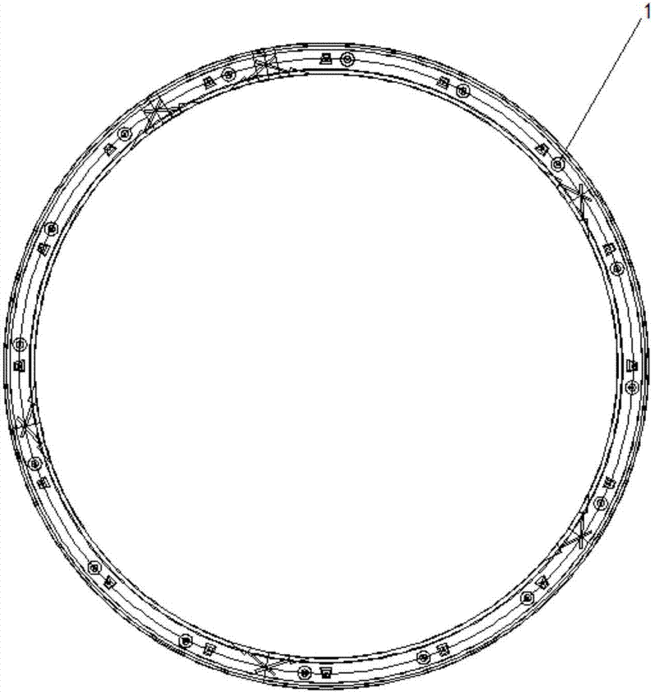 Supporting structure in which shearing force pin shield tunnel duct piece opening is adopted and construction method