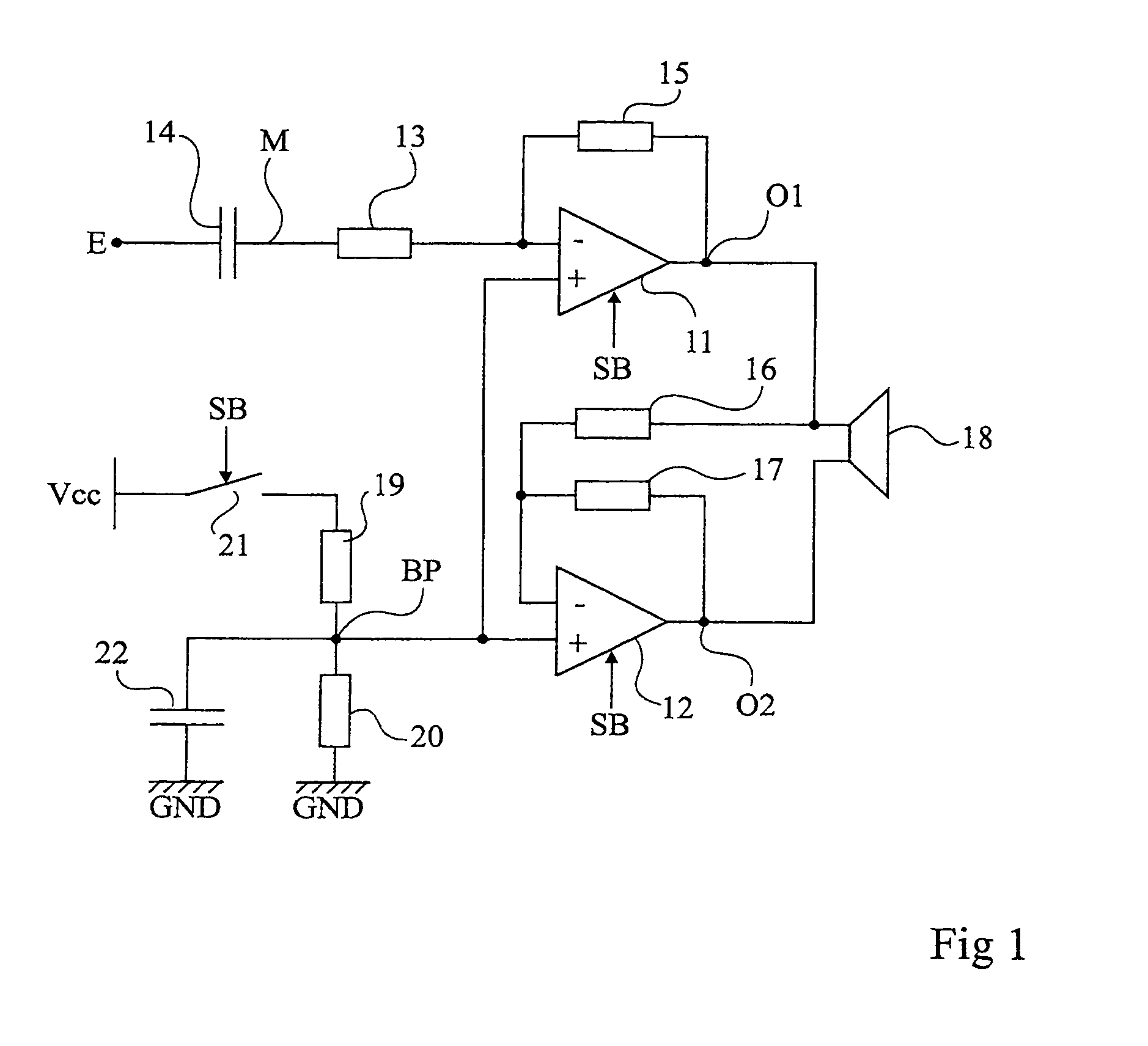 Audio amplifier circuit with suppression of unwanted noise when starting from an off or standby state