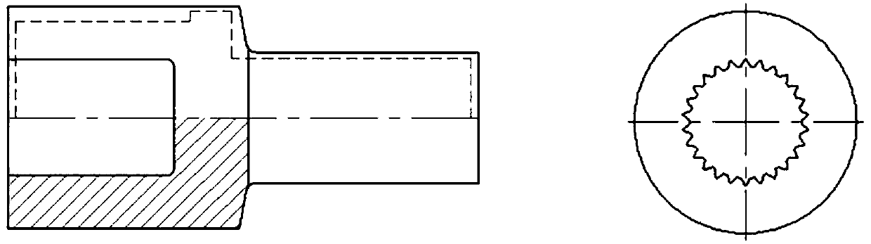 Manufacturing method for improving tooth profile precision of spline shaft forging