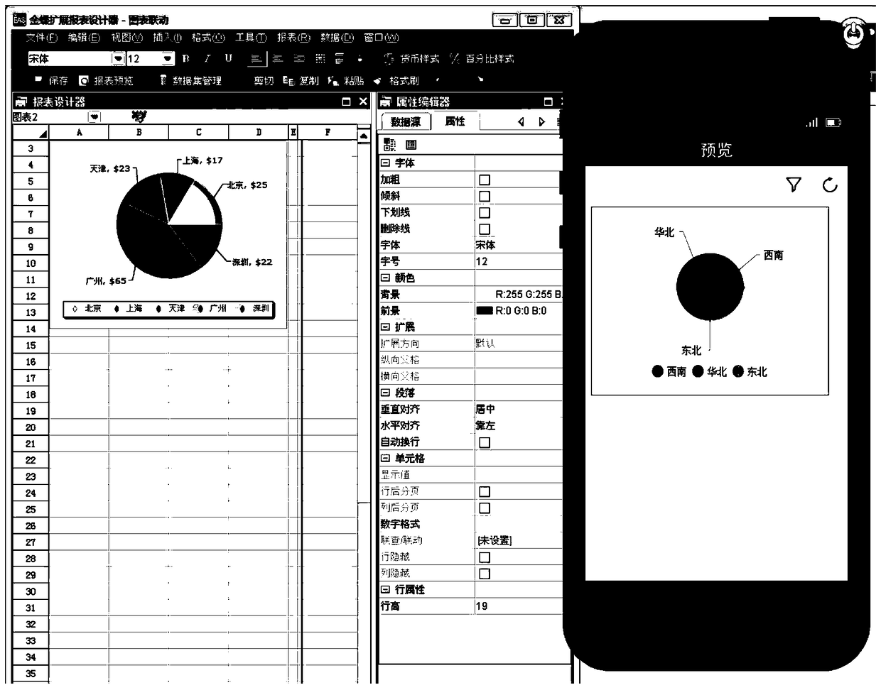 Simulation method and device for mobile light application