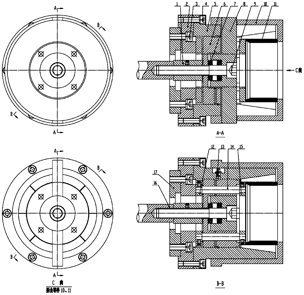 Automatic clamp for external holding positioning and end face pressing for thin-wall sleeve