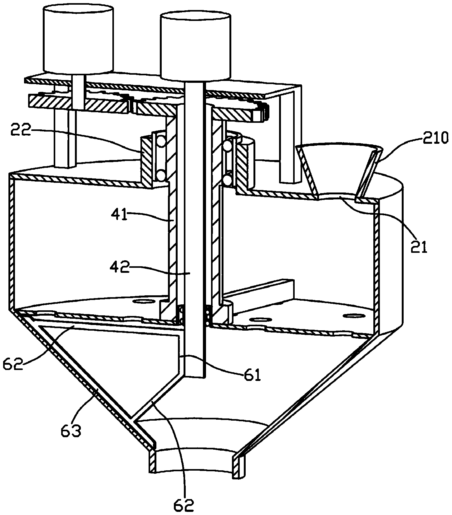 Pre-mixing device of continuous dough mixer