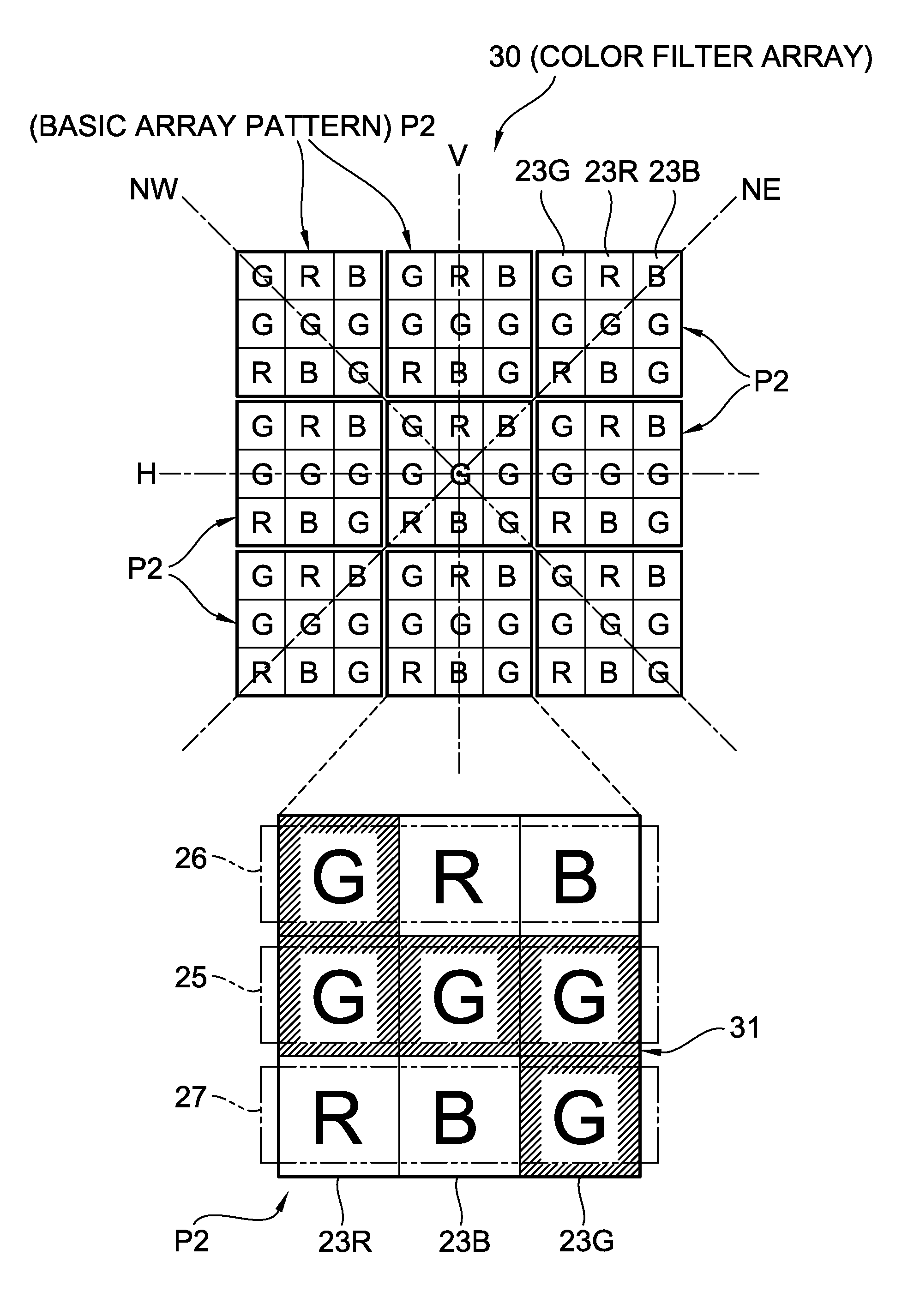 Color imaging element and imaging device