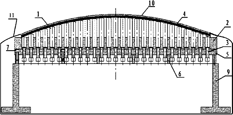 A metal creep forming die