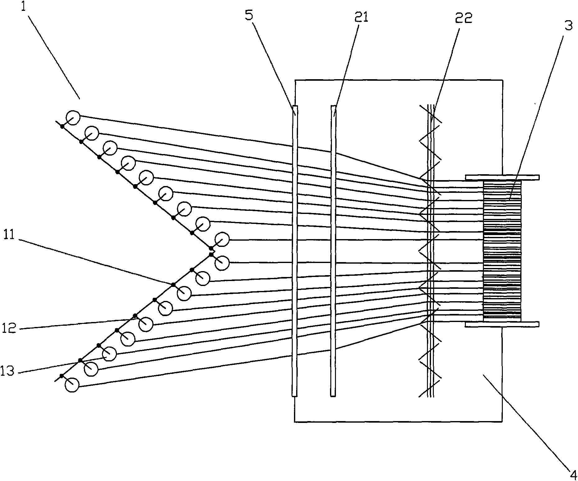 Warping mechanism used for small sample loom