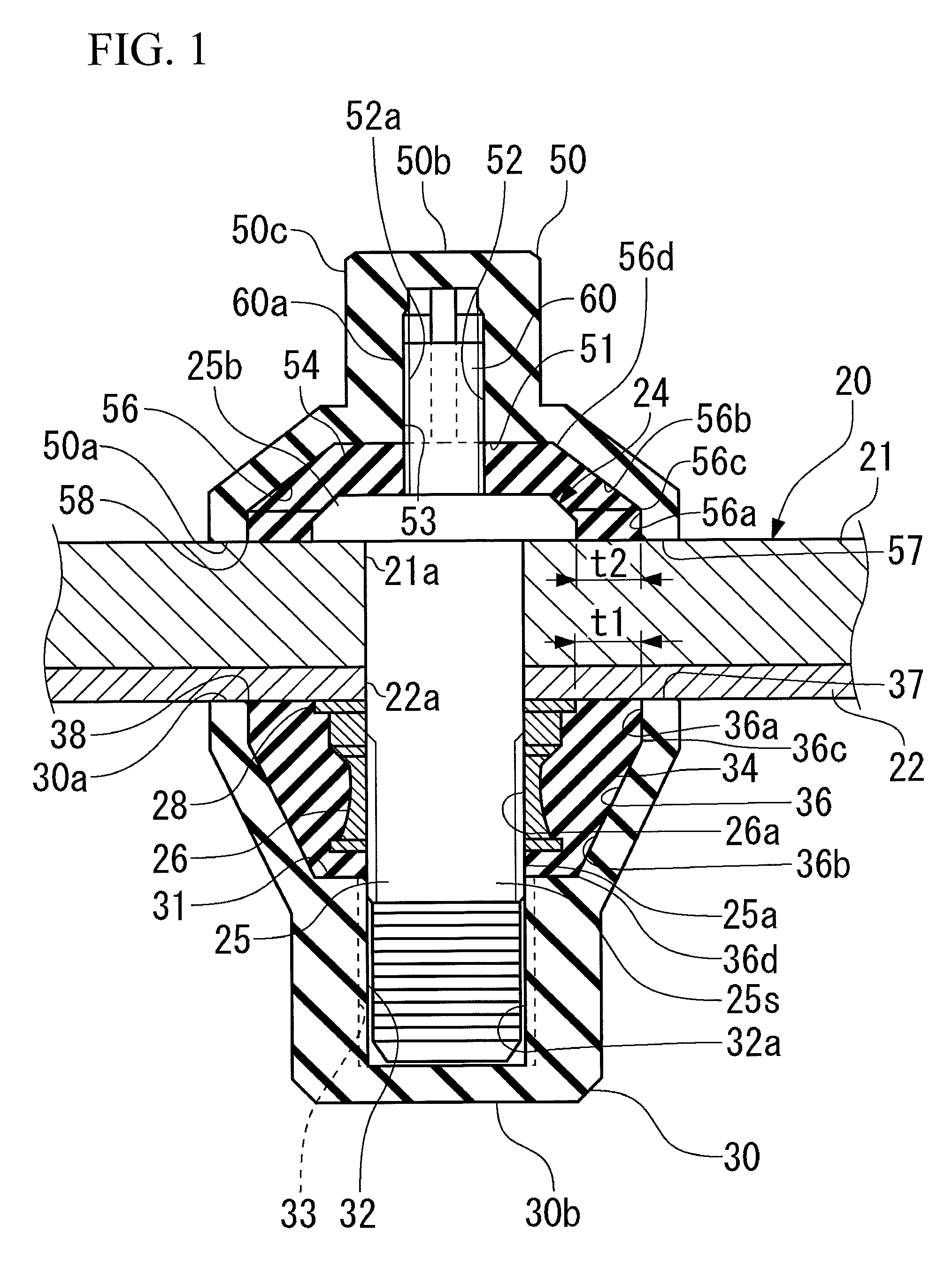 Lightning-resistant fastener, cap, fastener member, and method for attaching lightning-resistant fastener