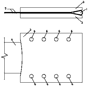 Fiber strap anchor with wedge