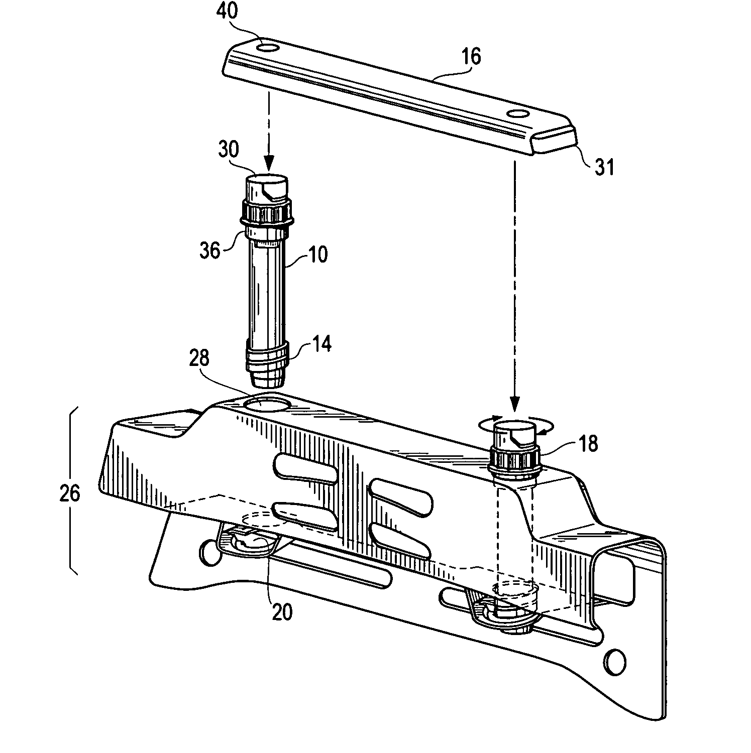 Helical head restraint guide