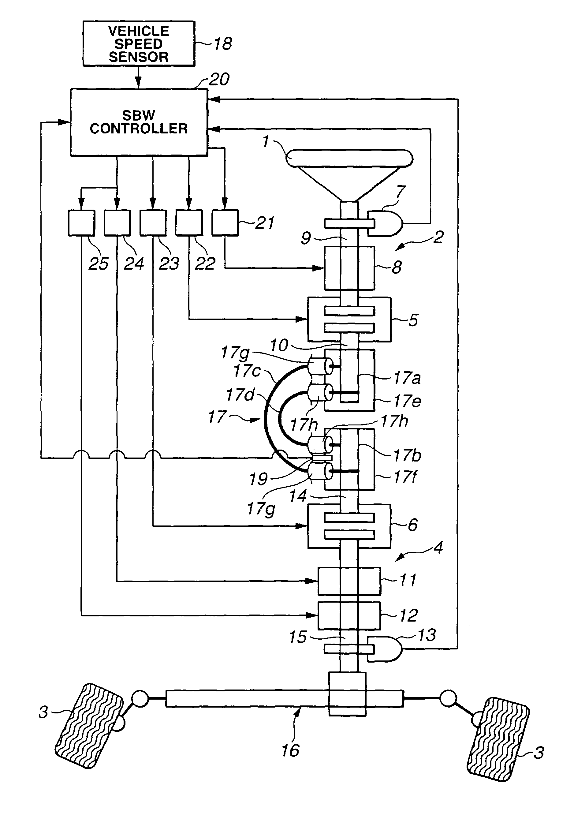 Fail-safe steering system for a vehicle