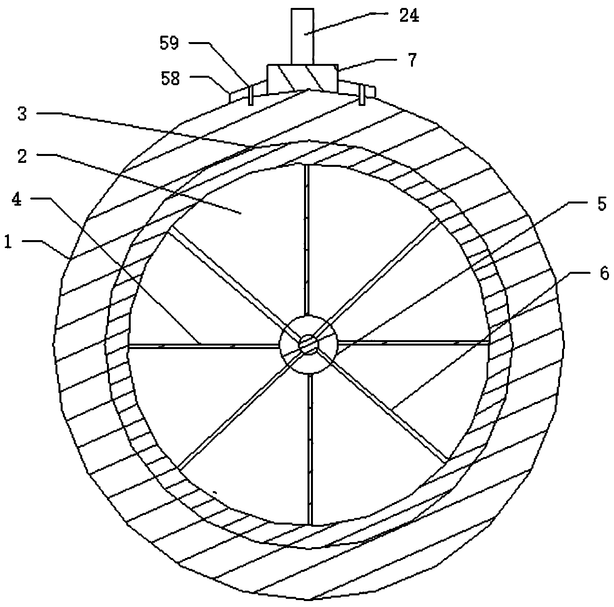 A sewer anti-blocking automatic dredging connecting pipe