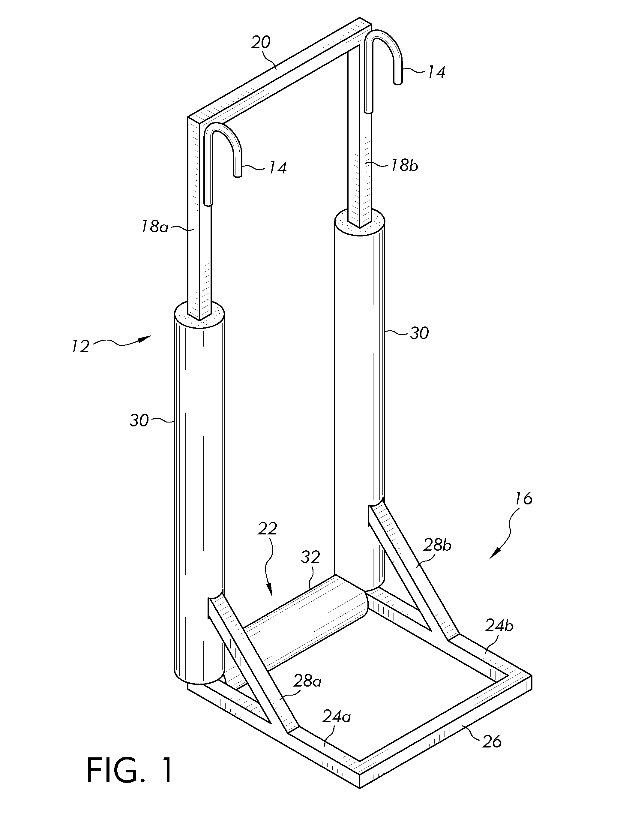 Pole vault swing-up rack