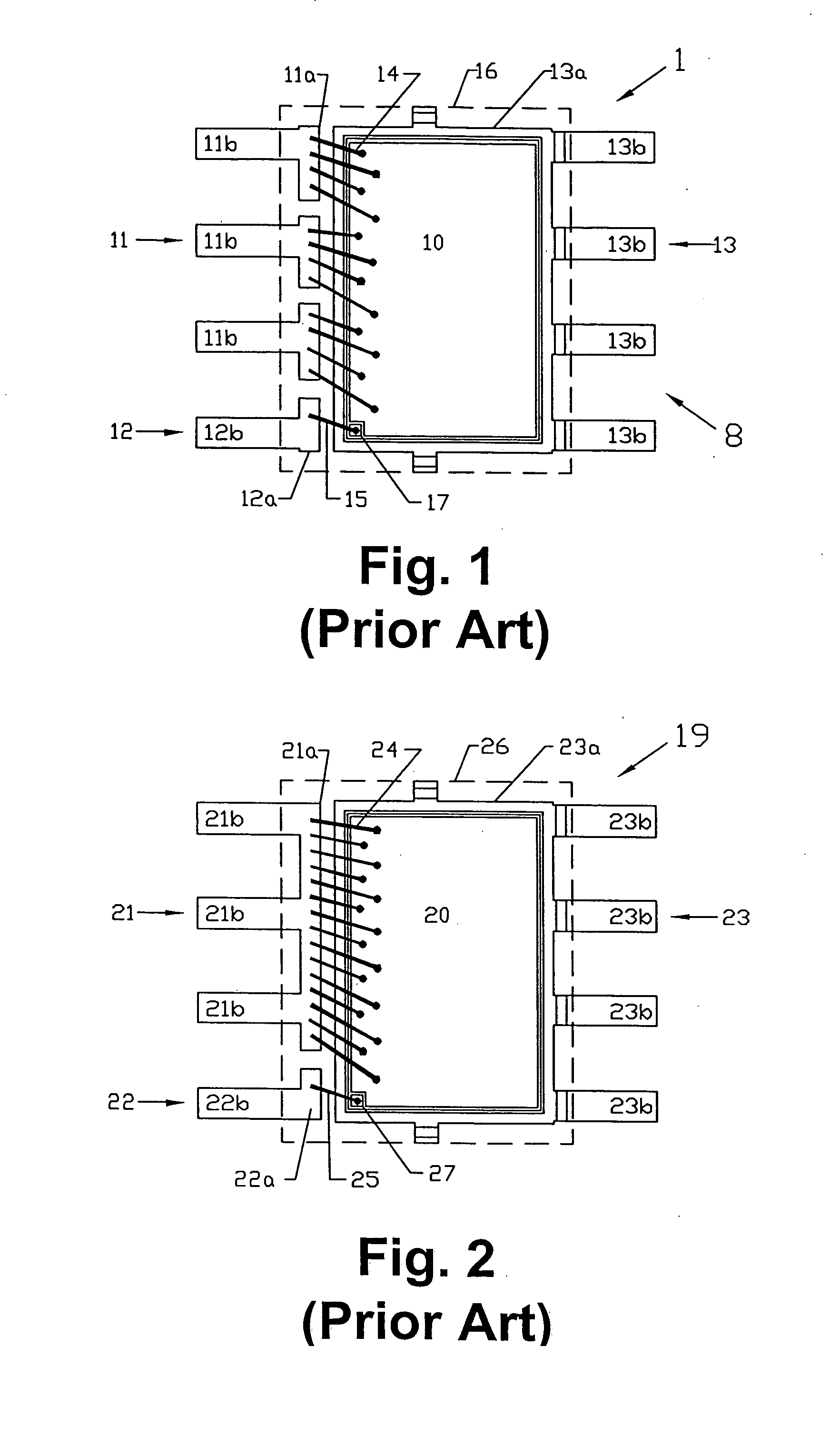 Integrated circuit package for semiconductor devices with improved electric resistance and inductance