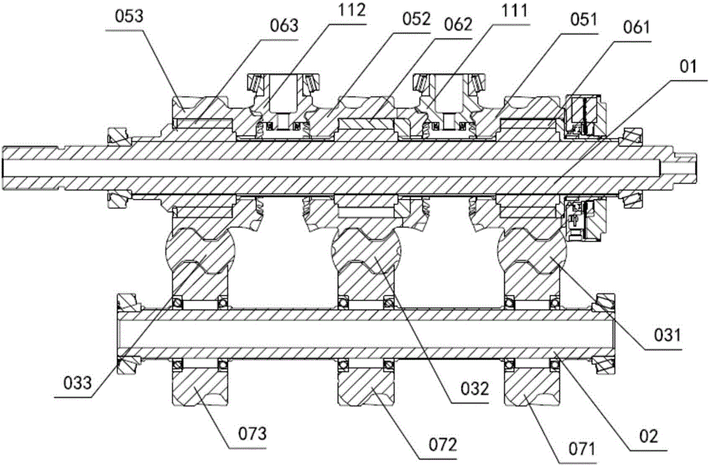 Series connection non-crankshaft engine transmission mechanism and engine with series connection non-crankshaft engine transmission mechanism