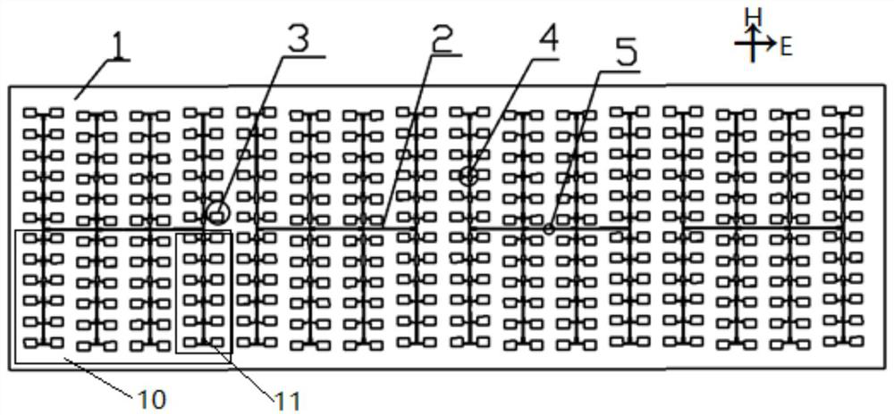 Radiation patch array and planar microstrip array antenna