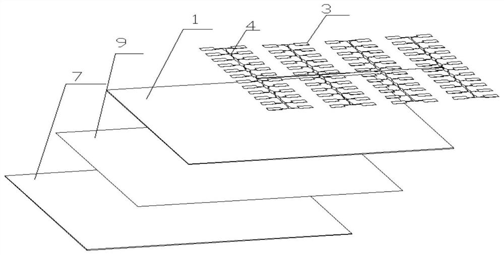 Radiation patch array and planar microstrip array antenna