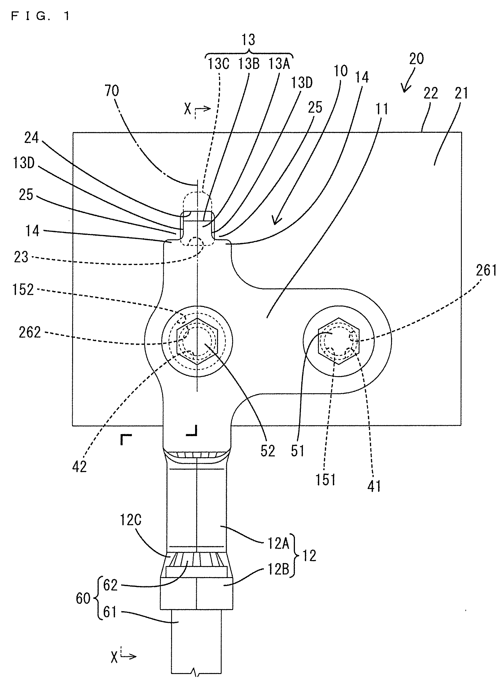 Connection structure for ground terminal fitting