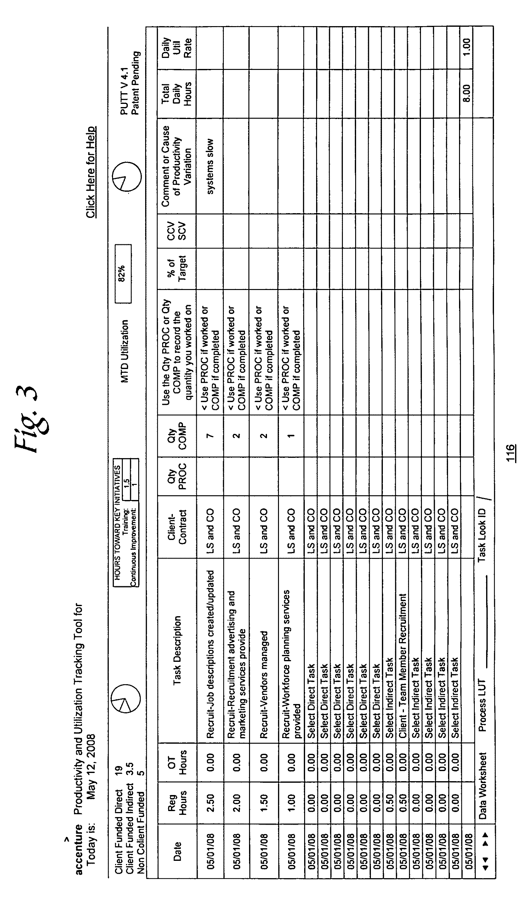 Individual productivity and utilization tracking tool