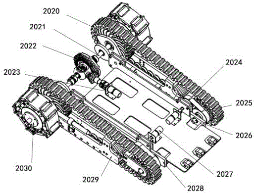 Wheel-track integrated loading building climbing vehicle for inclinable lifting platform