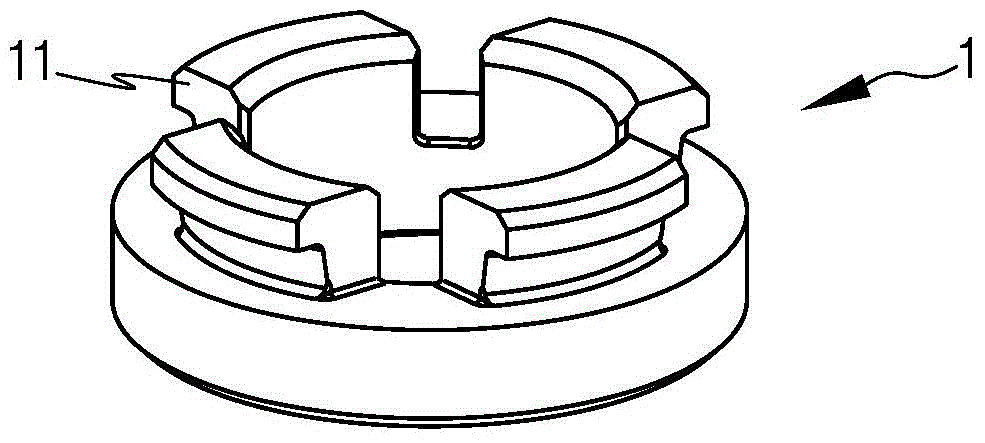 A method and device for forming a slotted self-locking nut