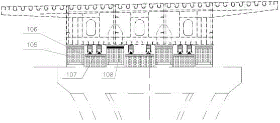 Girder-declining construction method for steel box girder spanning railway trunk line