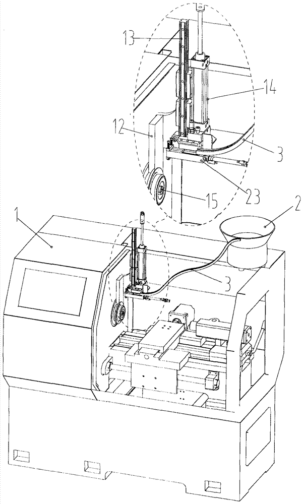 Auxiliary loading and unloading system of direct push CNC lathe