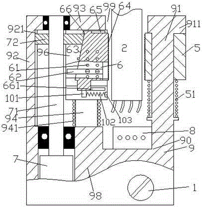 Cable connection positioning device with reset spring