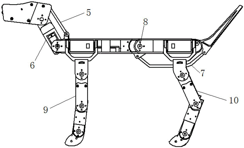 Electric driven biomimetic four-leg robot with environment sensing ability and control method