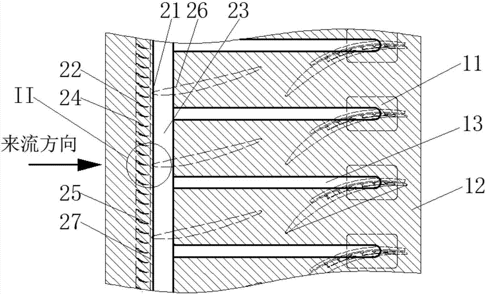 Self-circulation treatment casing for simultaneously improving stator corner region flowing