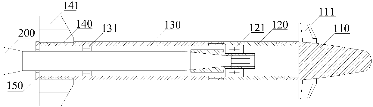 High-speed wind tunnel rotation missile free rotation speed testing system