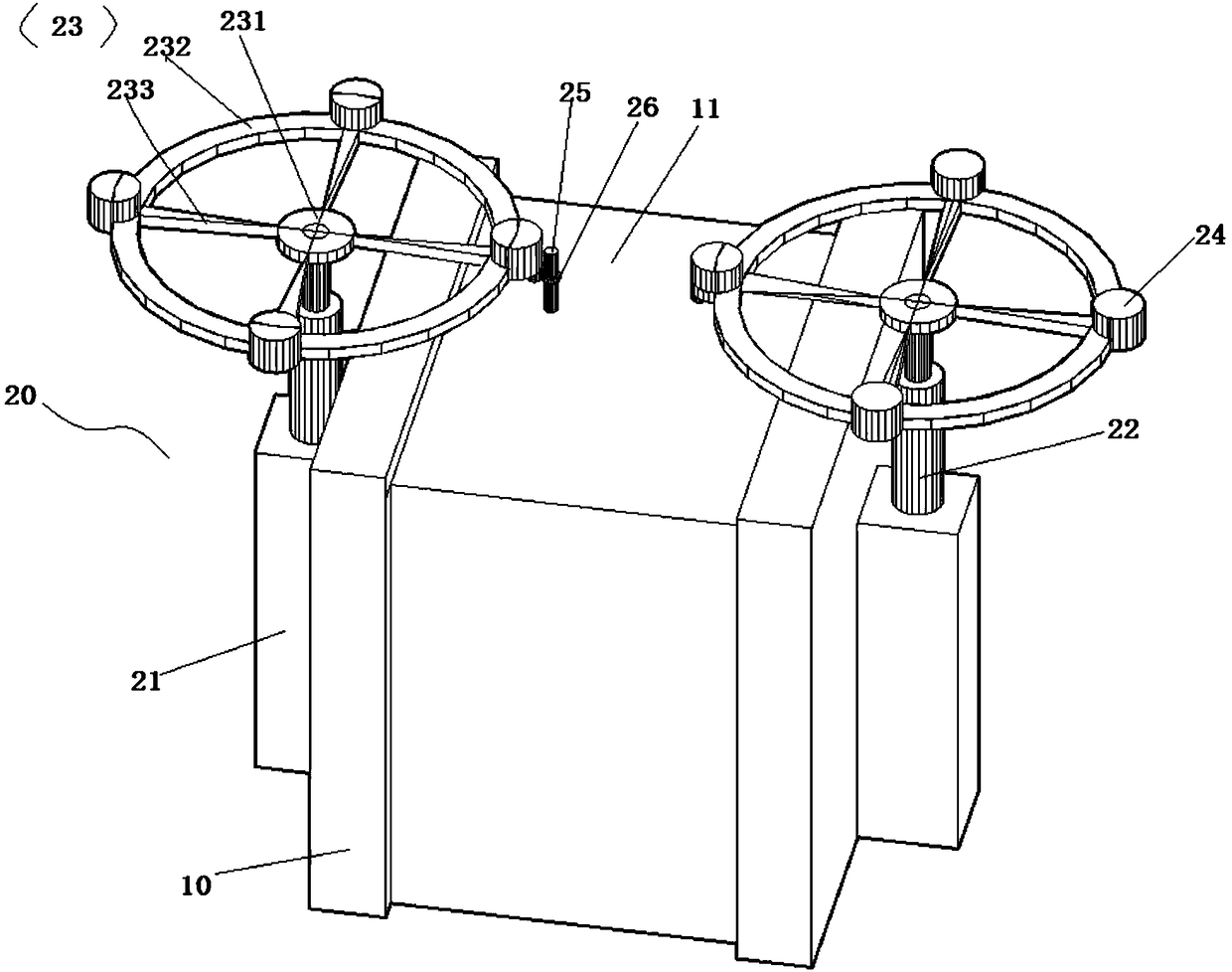 Gluing device