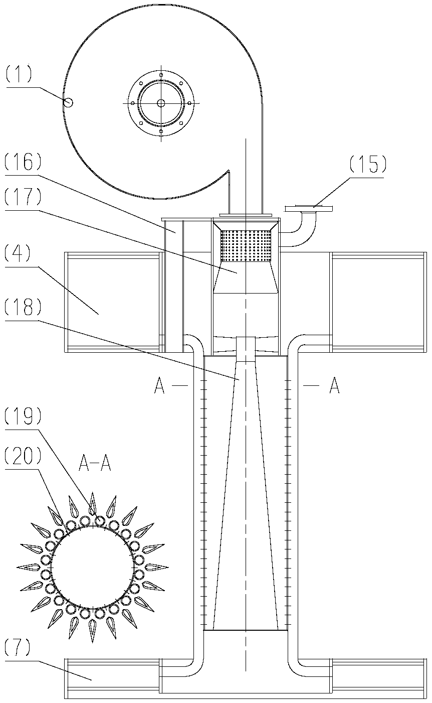 Cross flow type fully-premixed low-NOx boiler