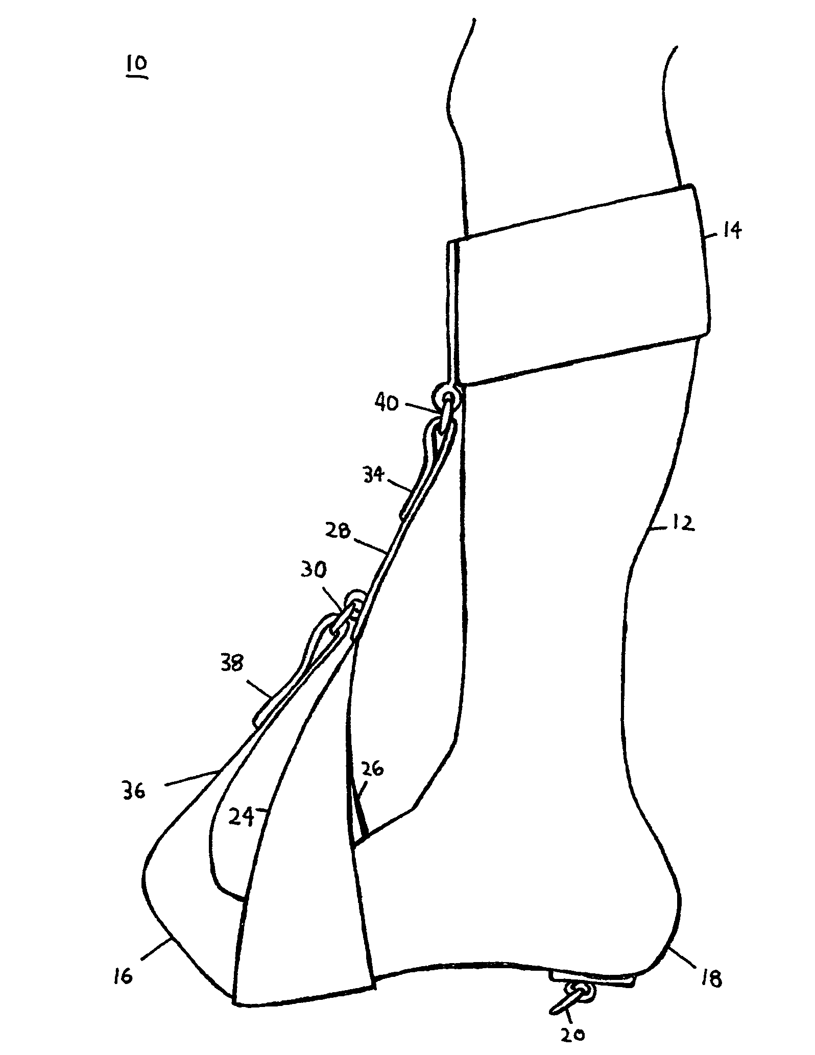 Plantar flexion prevention device