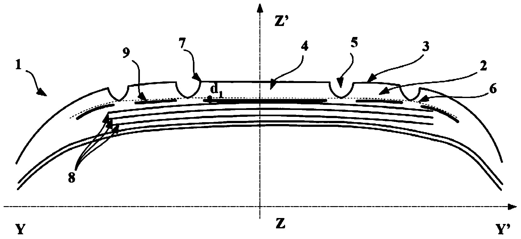 Crown for an aircraft tire