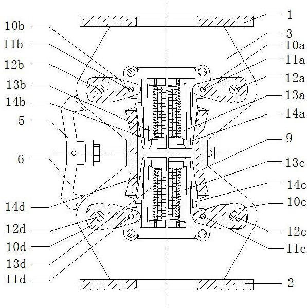 Tubular column two-way coupling integrated self-adaptive traveling slip