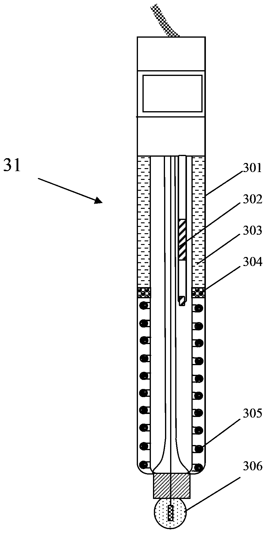 System and method for realizing automatic monitoring of pH value of deep level solution based on electrochemical ion selective electrode method