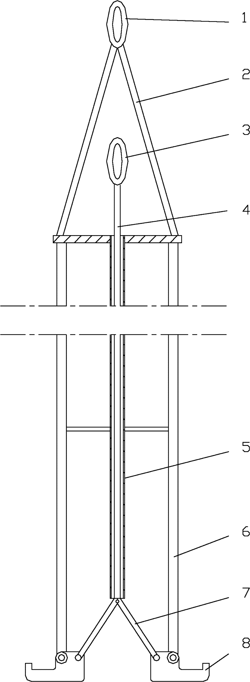 Special lifting appliance for pit type heat treatment furnace