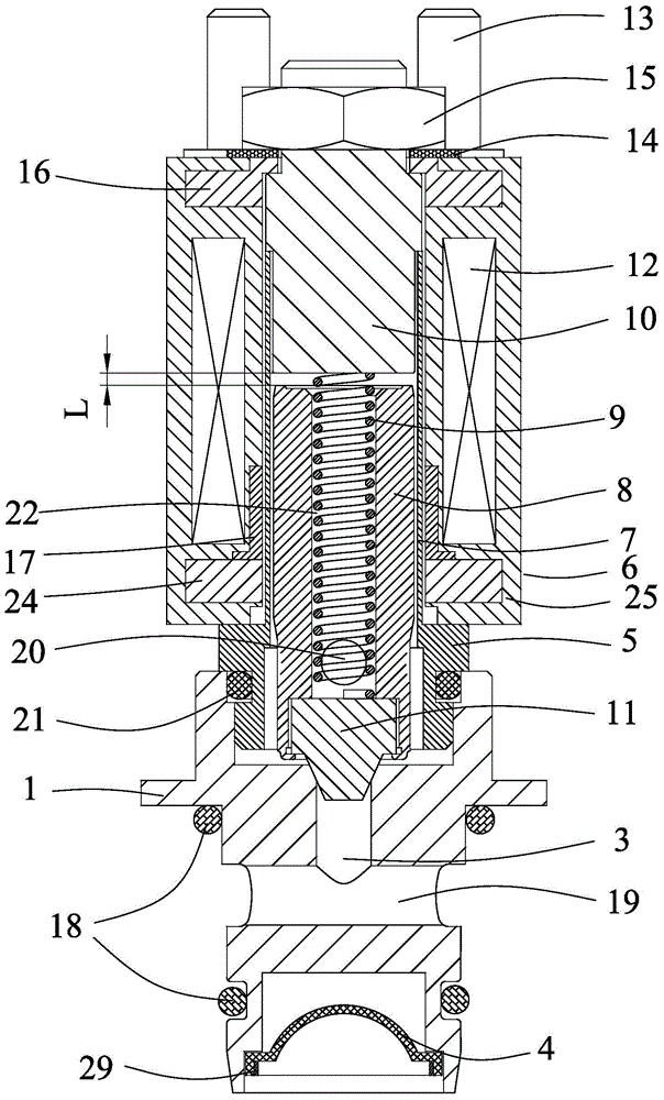 Electromagnetic valve for fluid flow control