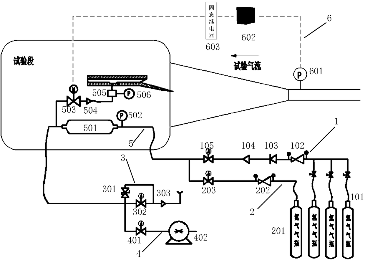 Fuel supply system and method for shock tunnel scramjet engine air intake test