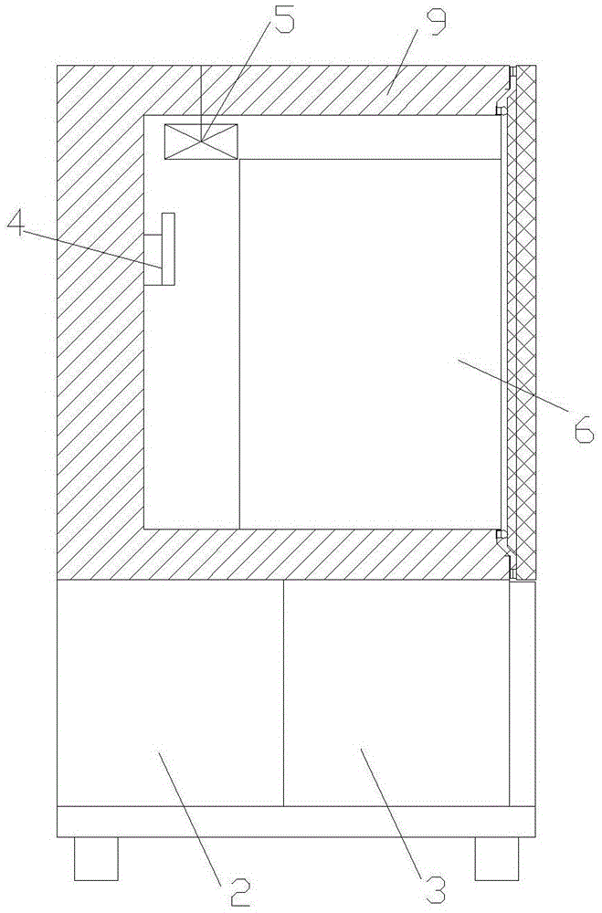 High-low-temperature test chamber with high-temperature-resistant layer