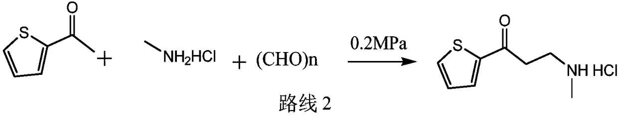 Synthetic method of 3-methylamino-1-(2-thienyl)-1-acetone hydrochloride