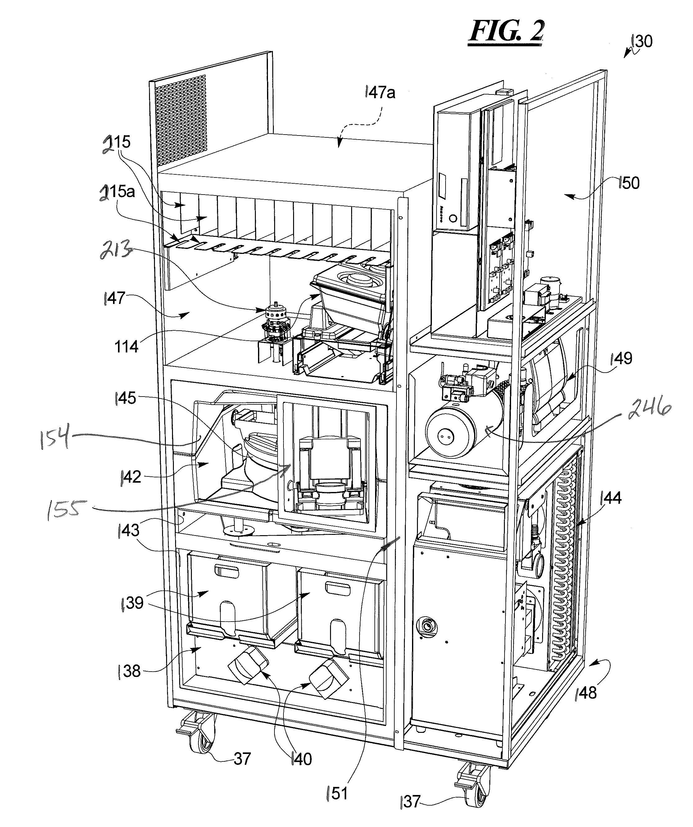 Point of sale method and apparatus for making and dispensing aerated frozen food products