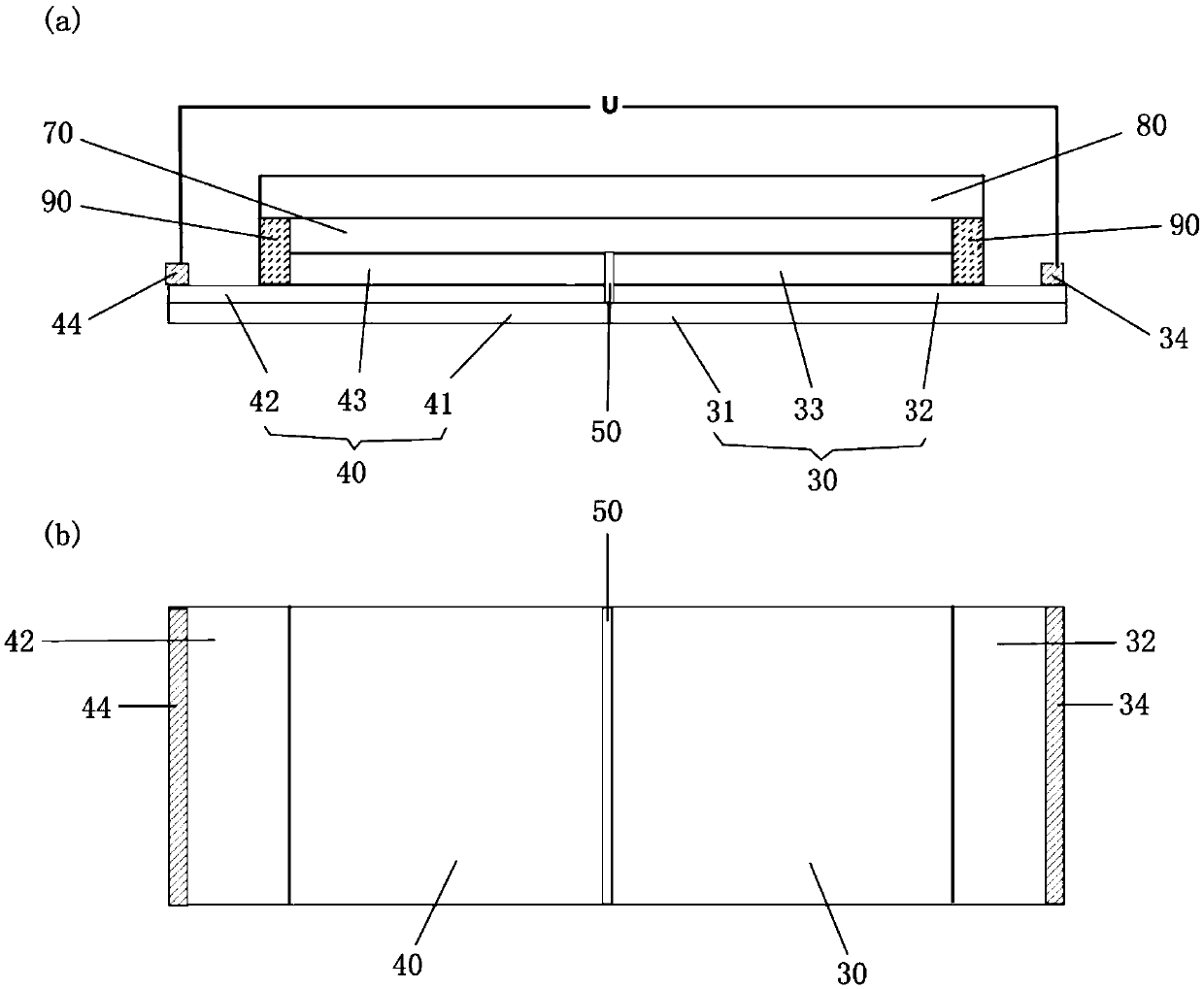 Electrochromic device with shoulder-to-shoulder structure and application thereof