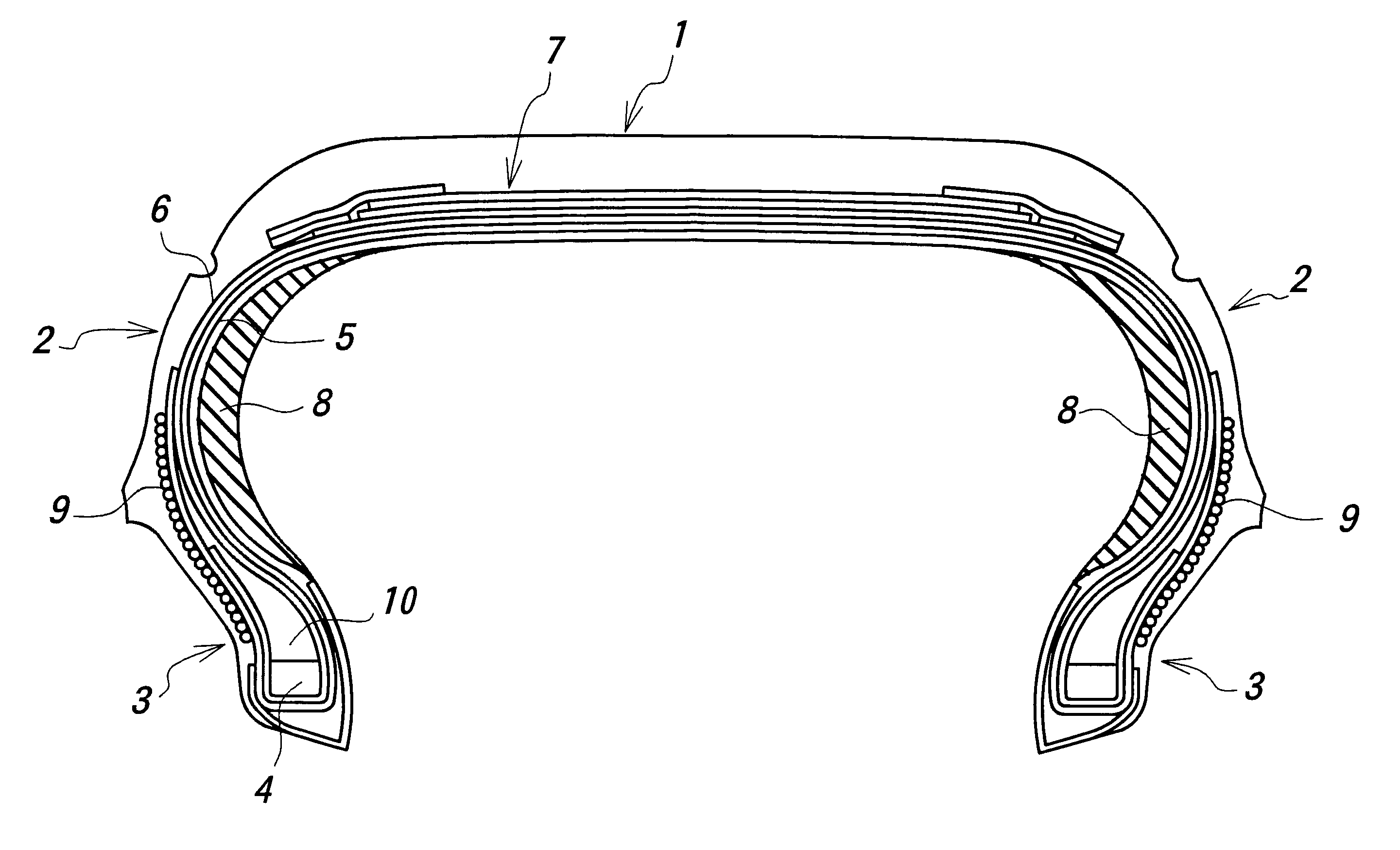 Pneumatic tire with sidewall reinforcing rubber and bead reinforcing layer of approximately circumferential cords