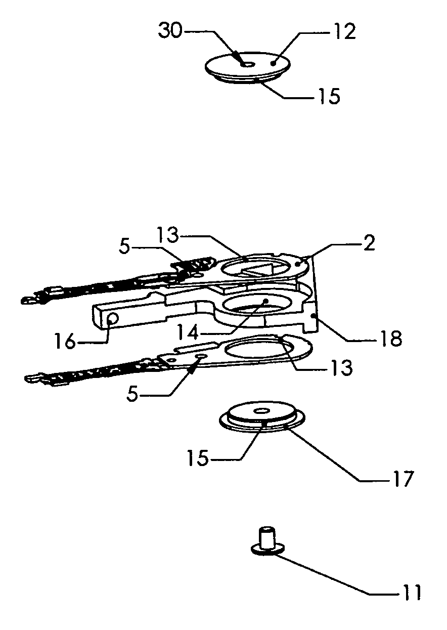 Head/arm subassembly and head stack assembly for media servowriter