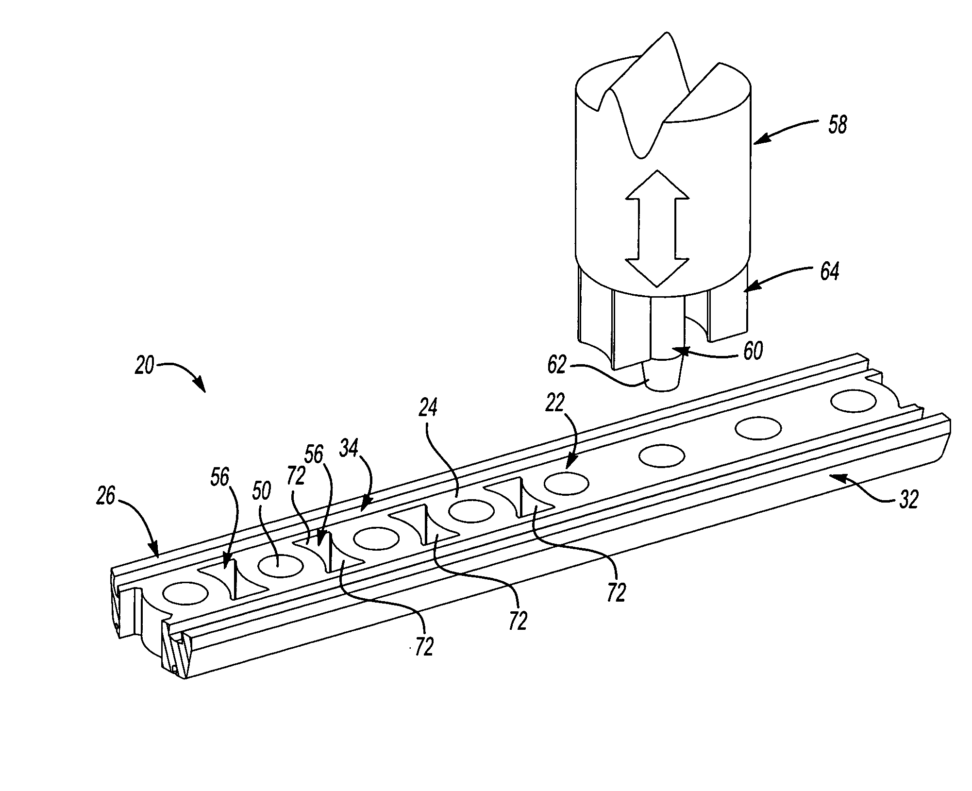 Self-attaching female fasteners, method of forming same and strip of interconnected fasteners