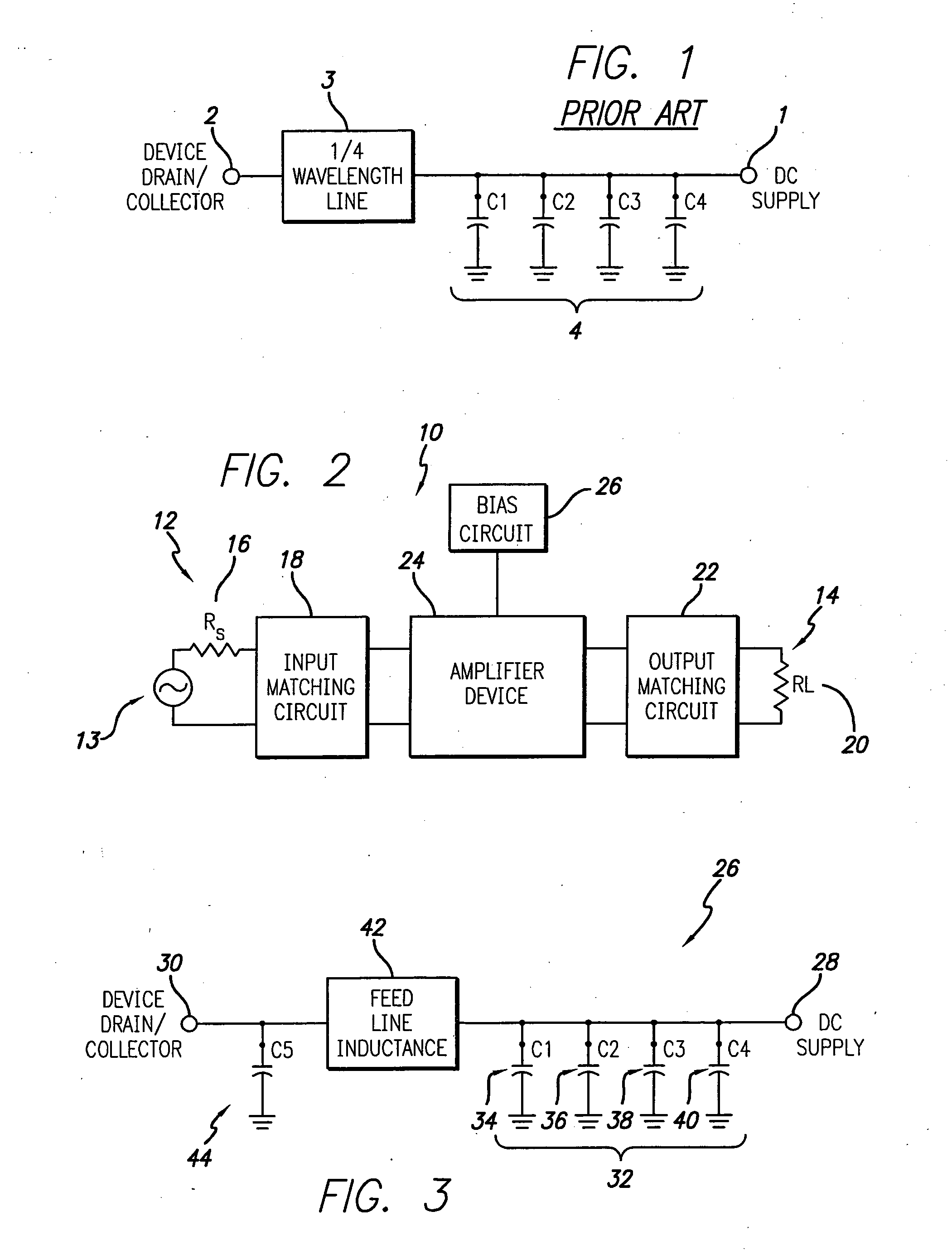 Feed forward amplifier employing bias circuit topologies for minimization of RF amplifier memory effects