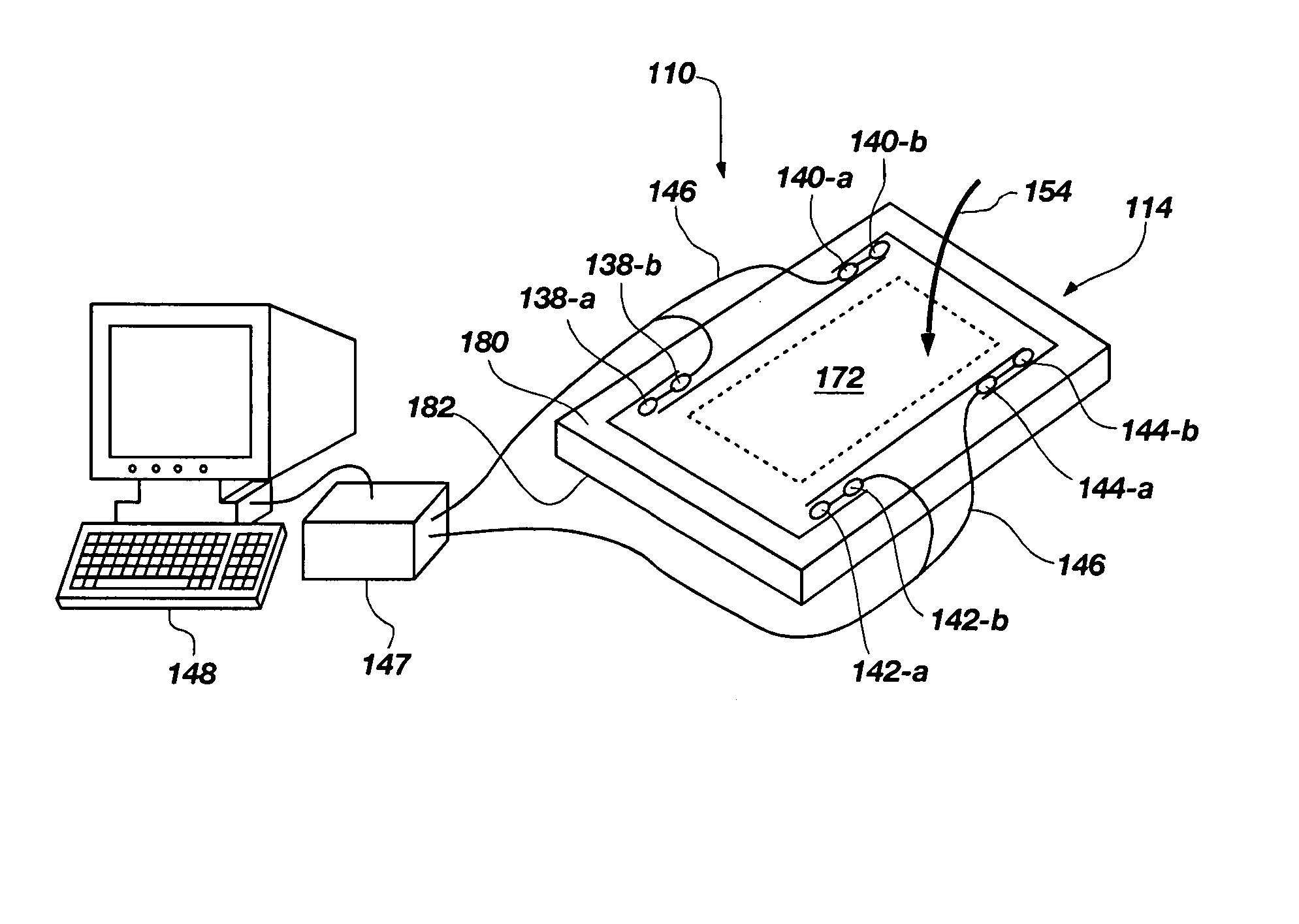 Force-based input device having an elevated contacting surface