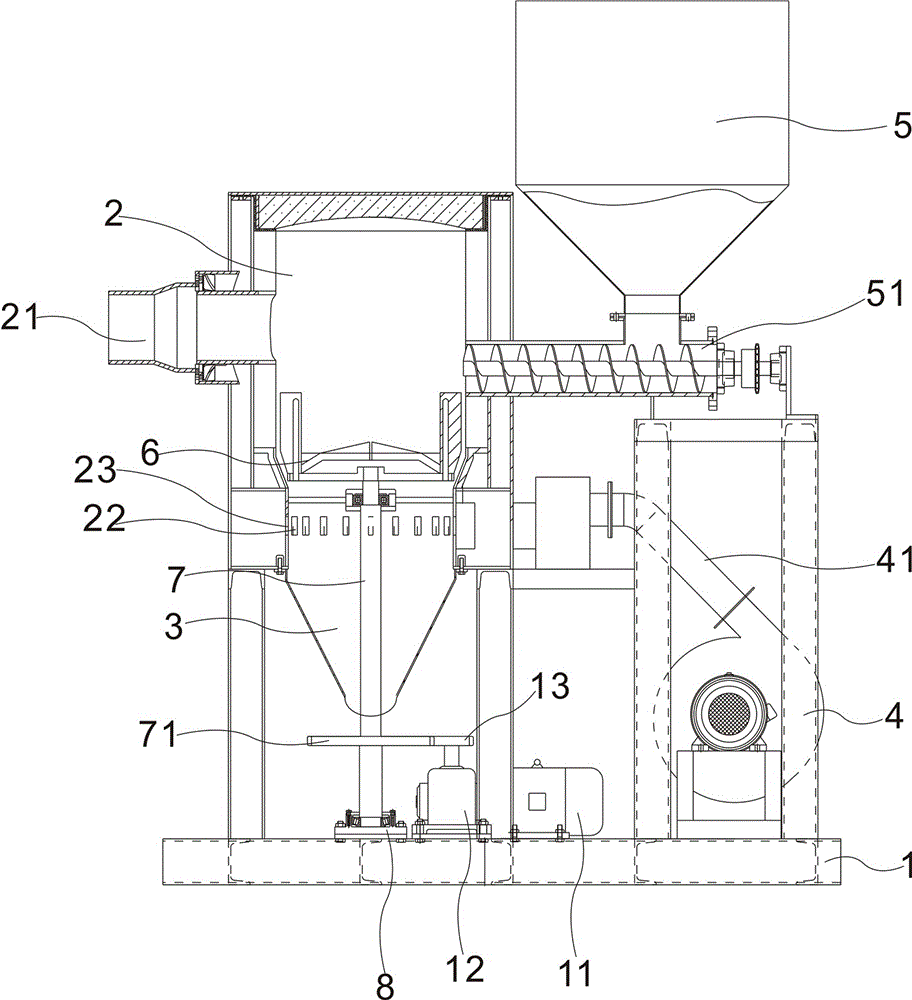 Turntable type automatic slag-crushing combustion machine